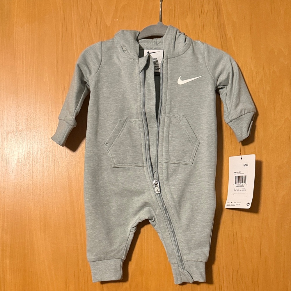 Nike Light Gray Kids Footie One Piece